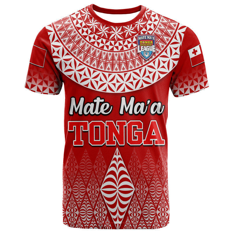 Mate Ma'A Tonga Rugby T Shirt Tongan Kupesi Ngatu Style