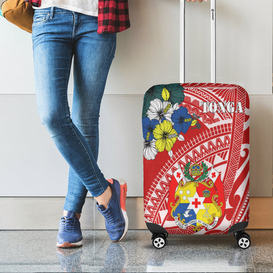 Tonga Luggage Covers Polynesian Pattern Red Color