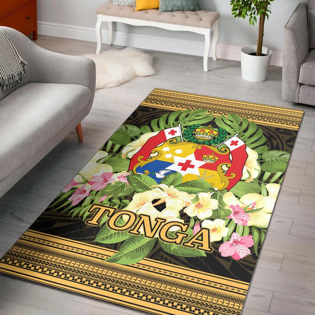 Tonga Area Rug Polynesian Gold Patterns Collection