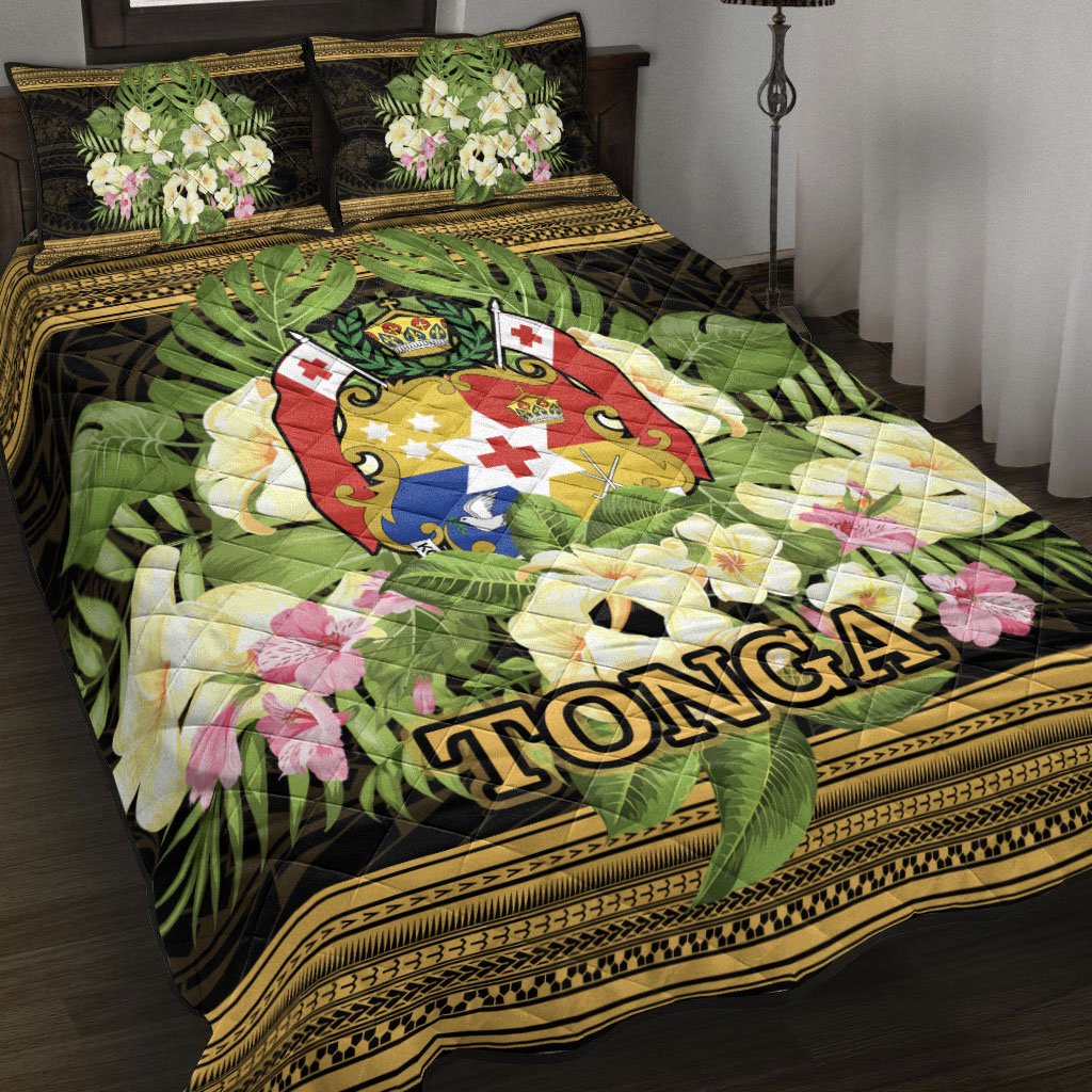Tonga Quilt Bed Set Polynesian Gold Patterns Collection