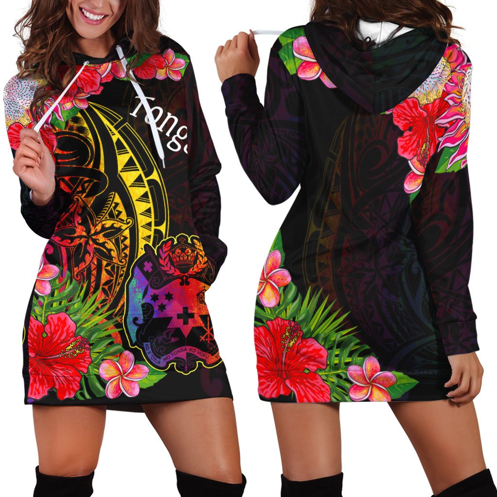 Tonga Hoodie Dress Tropical Hippie Style
