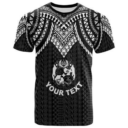 Tonga Custom Personalised T - Shirt - Polynesian Armor Style Black