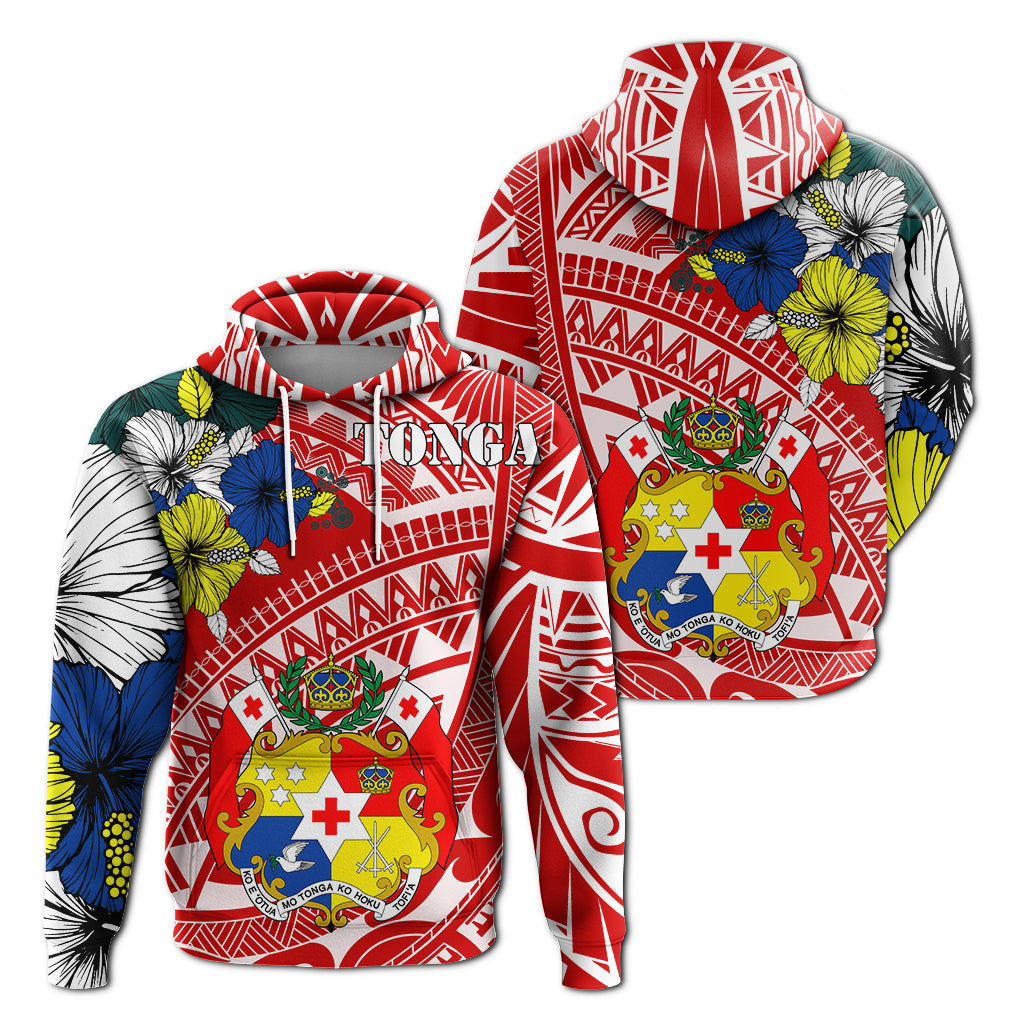 Tonga Hoodie Polynesian Pattern Red Color