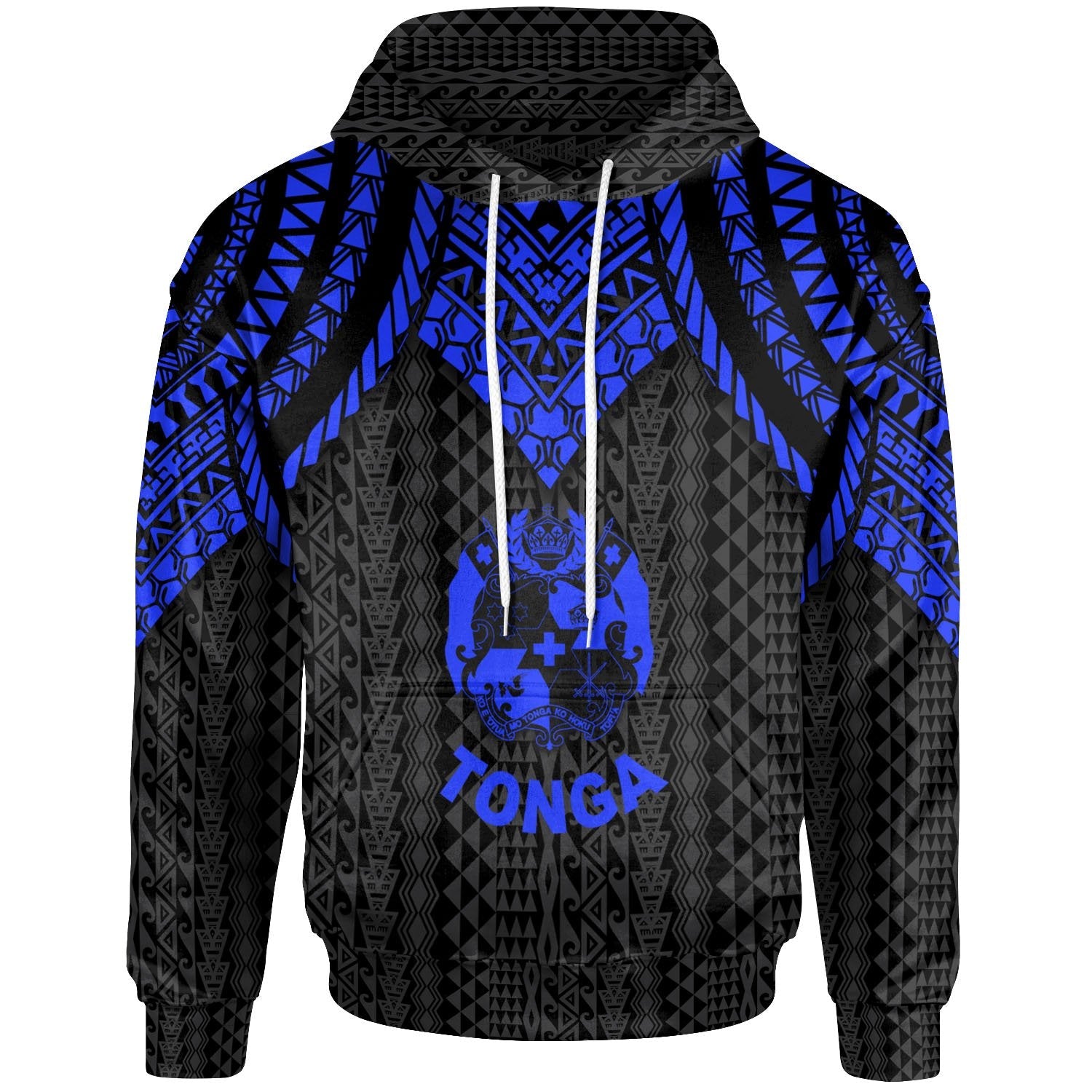 Tonga Hoodie Polynesian Armor Style Blue