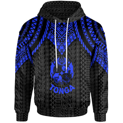Tonga Hoodie Polynesian Armor Style Blue