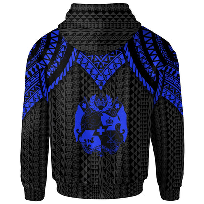 Tonga Hoodie Polynesian Armor Style Blue