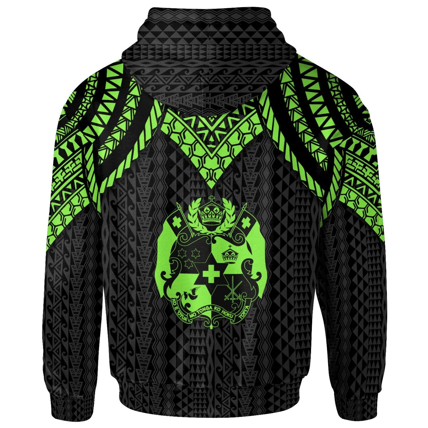 Tonga Hoodie Polynesian Armor Style Green