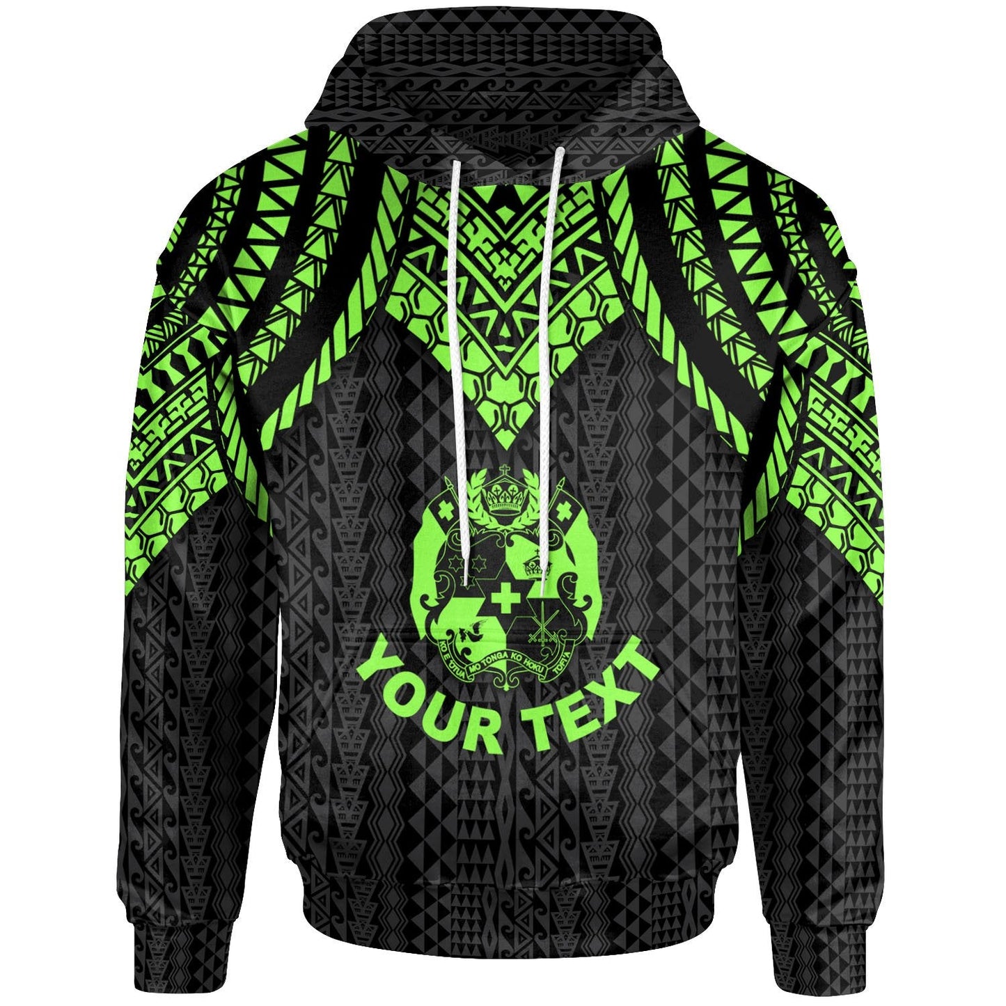 Tonga Hoodie Polynesian Armor Style Green