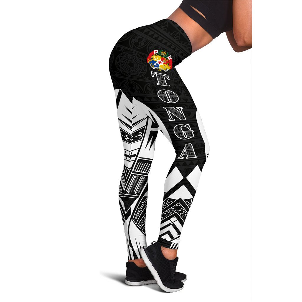 Tonga Polynesian Leggings - Polynesian Tattoo Black Version
