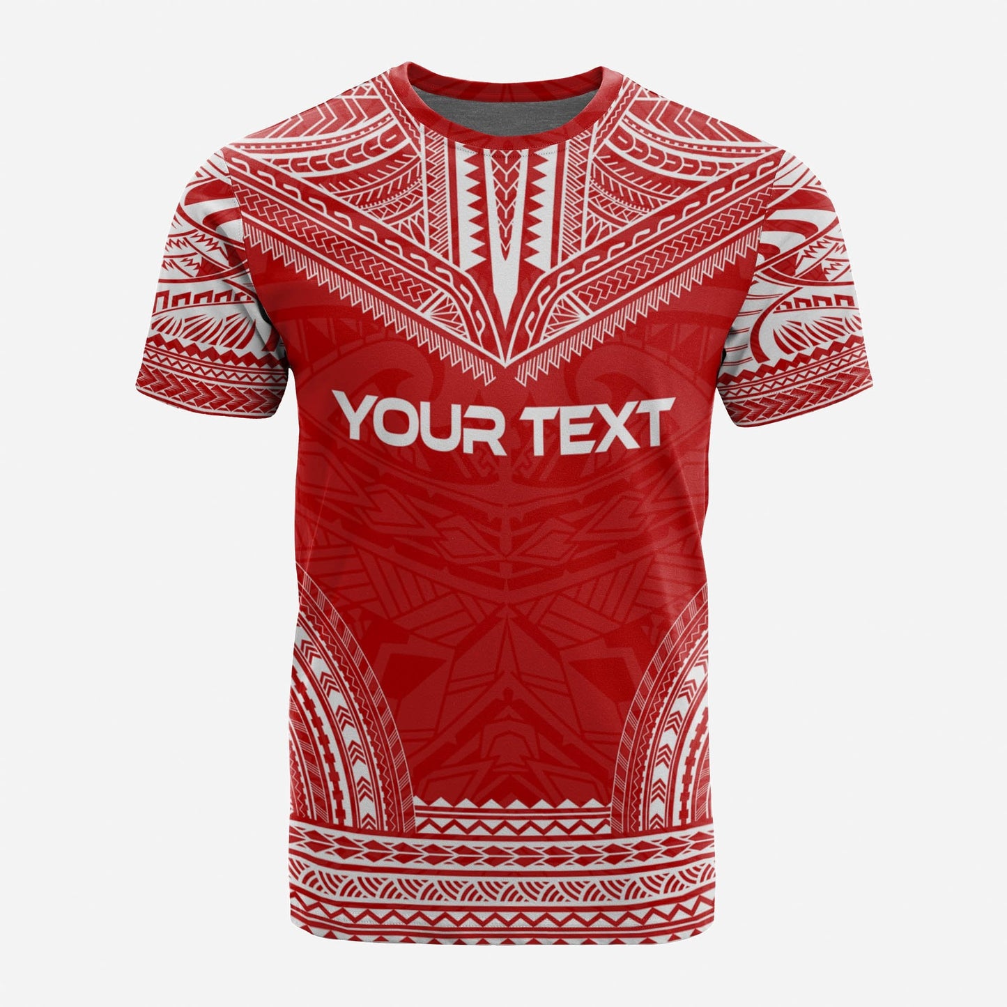 Tonga Custom Personalised T - Shirt - Tonga Coat Of Arms Polynesian Chief Tattoo Flag Version