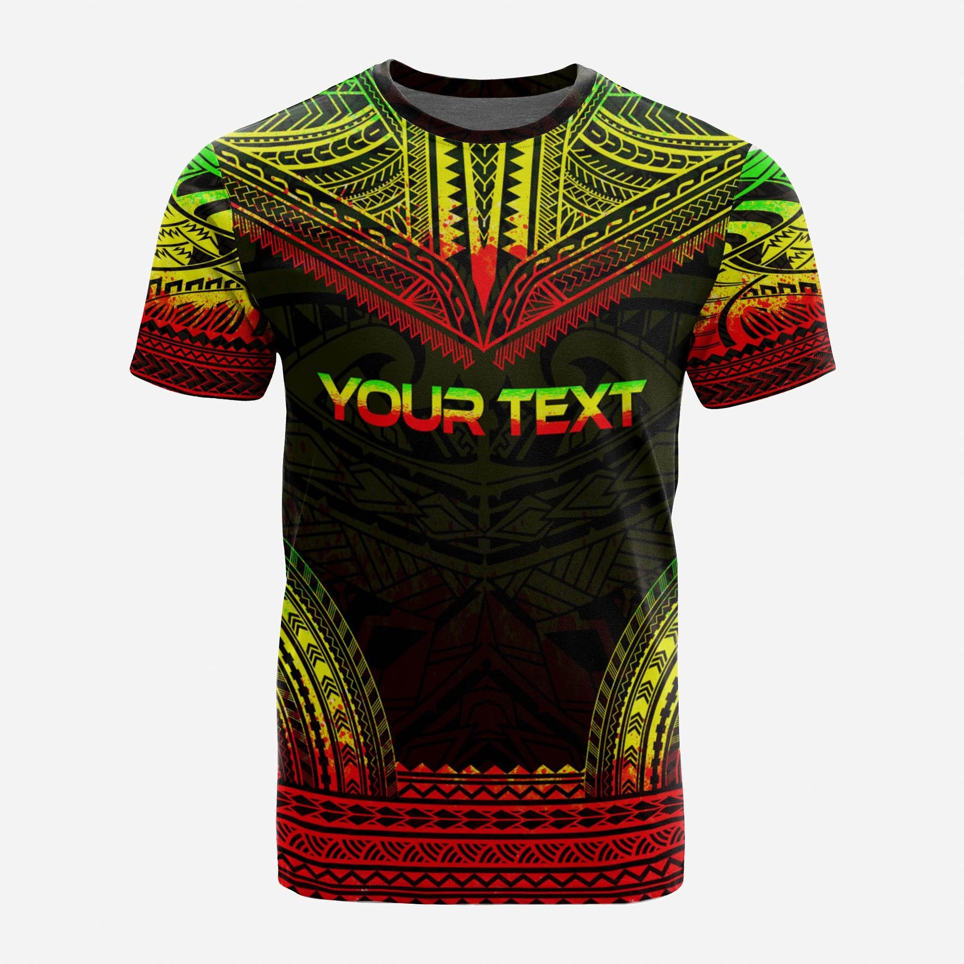 Tonga Custom Personalised T - Shirt - Tonga Coat Of Arms Polynesian Chief Tattoo Reggae Version