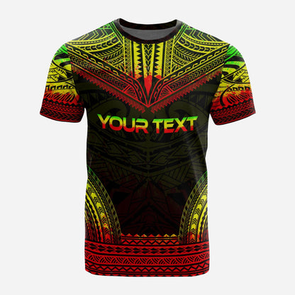 Tonga Custom Personalised T - Shirt - Tonga Coat Of Arms Polynesian Chief Tattoo Reggae Version