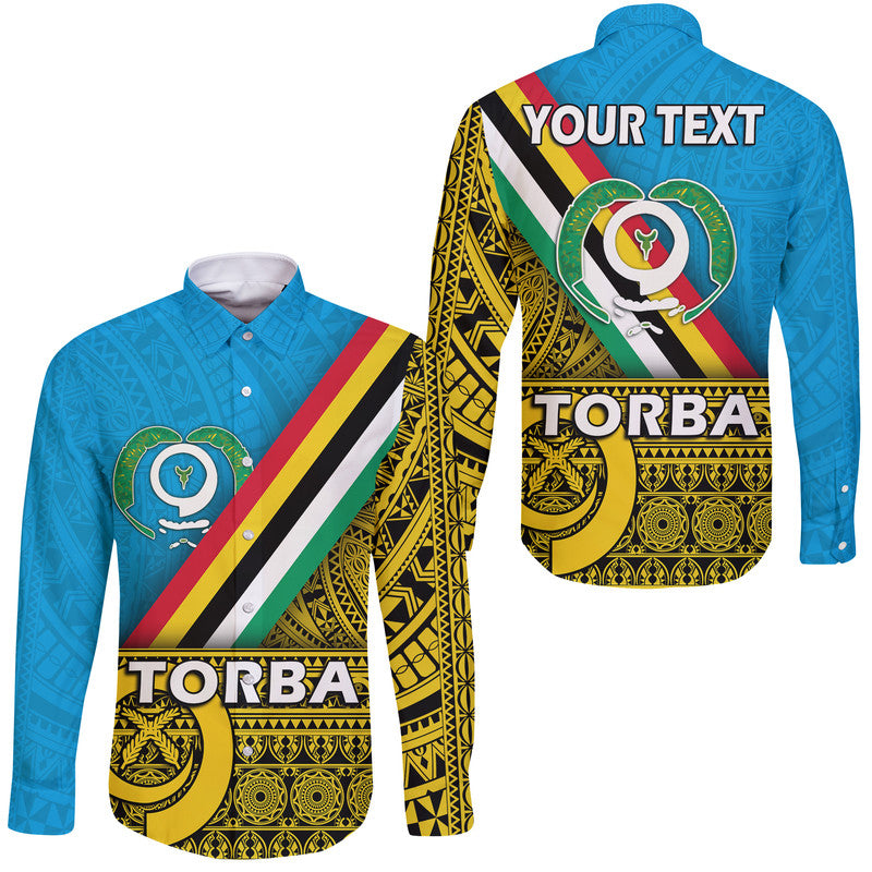 (Custom Personalised) Vanuatu Torba Province Day Hawaii Long Sleeve Button Shirt Torba Flag Color Style