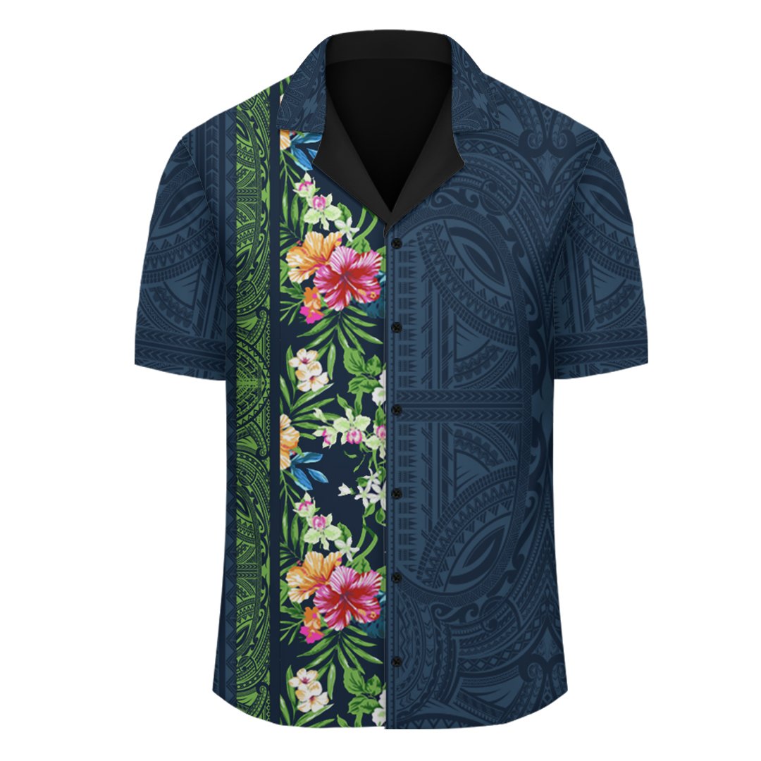 Personalized Hawaii Hibiscus Polynesia Hawaiian Shirt - Domi Style