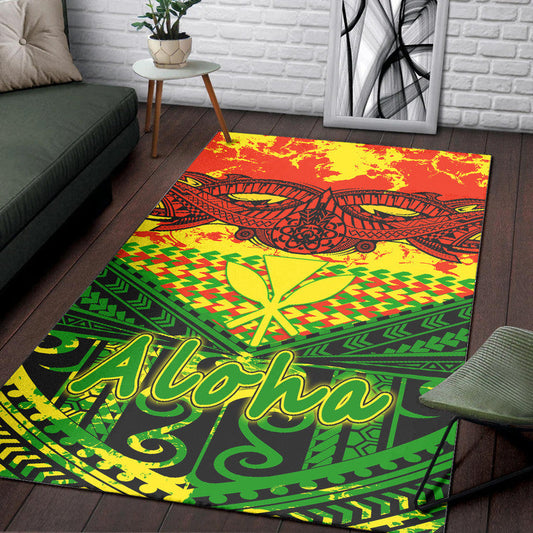 Hawaiian Tribal Kanaka Maoli Area Rug Reggae Polynesian Version