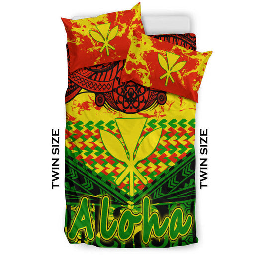 Hawaiian Tribal Kanaka Maoli Bedding Set Reggae Polynesian Version