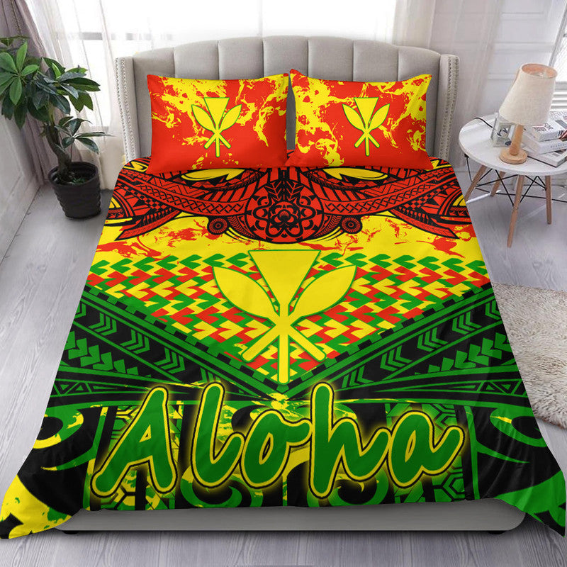 Hawaiian Tribal Kanaka Maoli Bedding Set Reggae Polynesian Version