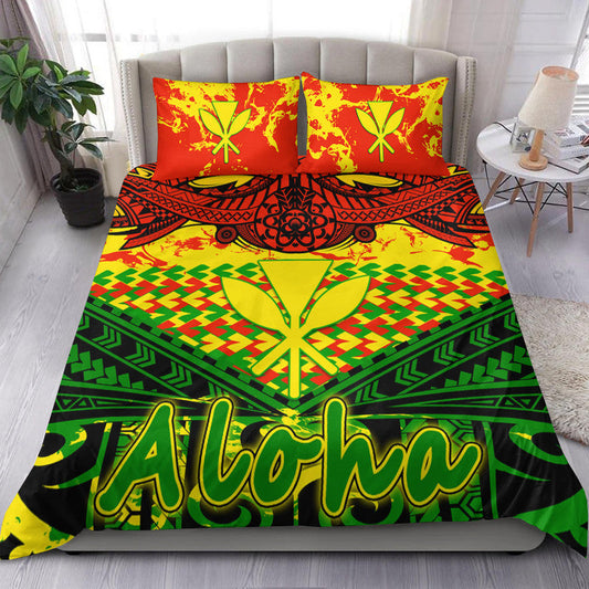 Hawaiian Tribal Kanaka Maoli Bedding Set Reggae Polynesian Version