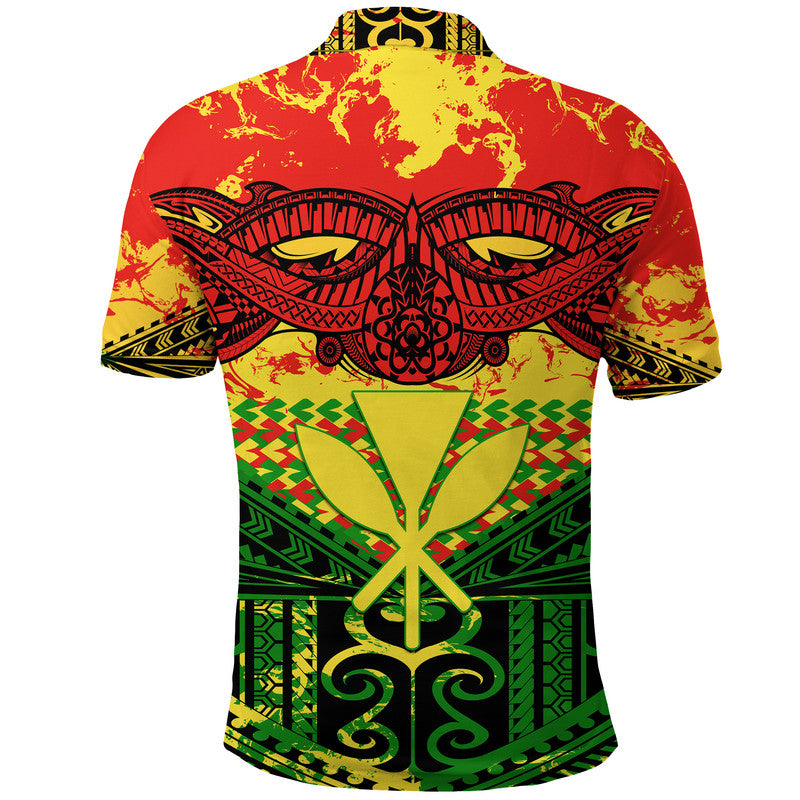 Hawaiian Tribal Kanaka Maoli Polo Shirt Reggae Polynesian Version