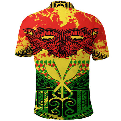 Hawaiian Tribal Kanaka Maoli Polo Shirt Reggae Polynesian Version