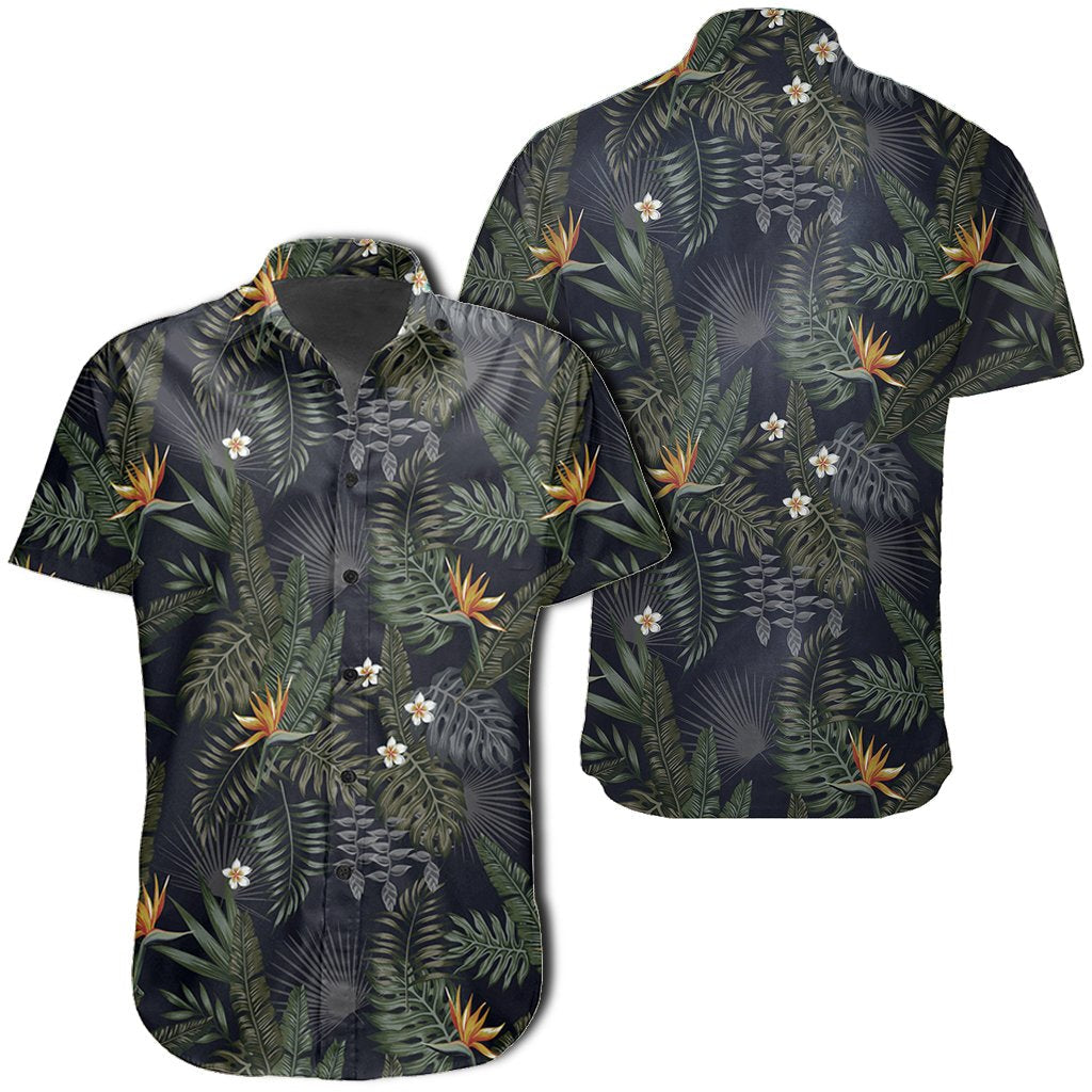 Hawaiian Shirt - Tropical Leaves And Flowers In The Night Style Shirt
