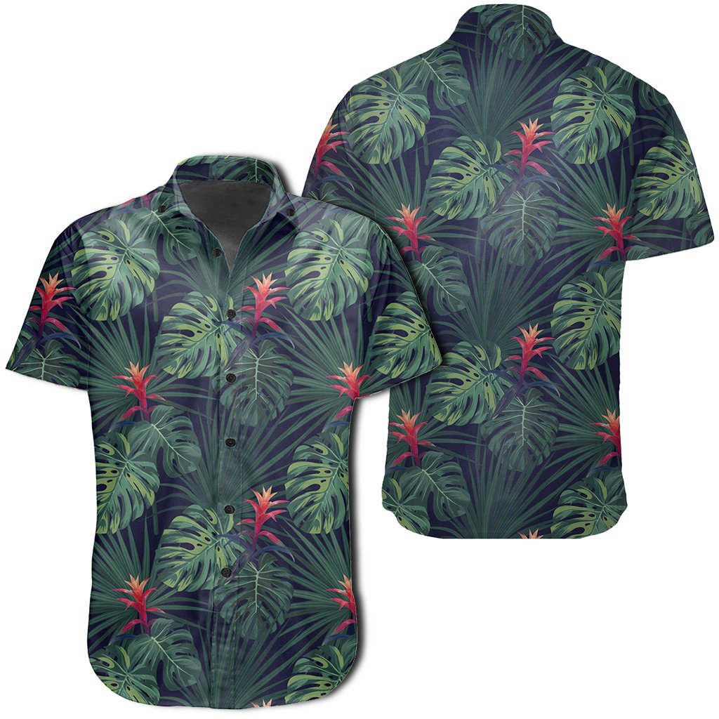 Hawaiian Shirt - Tropical Monstera Leaf Green Shirt
