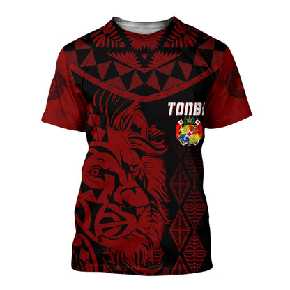 Tonga Personalised T Shirt Emancipation Day Lion Style - Black
