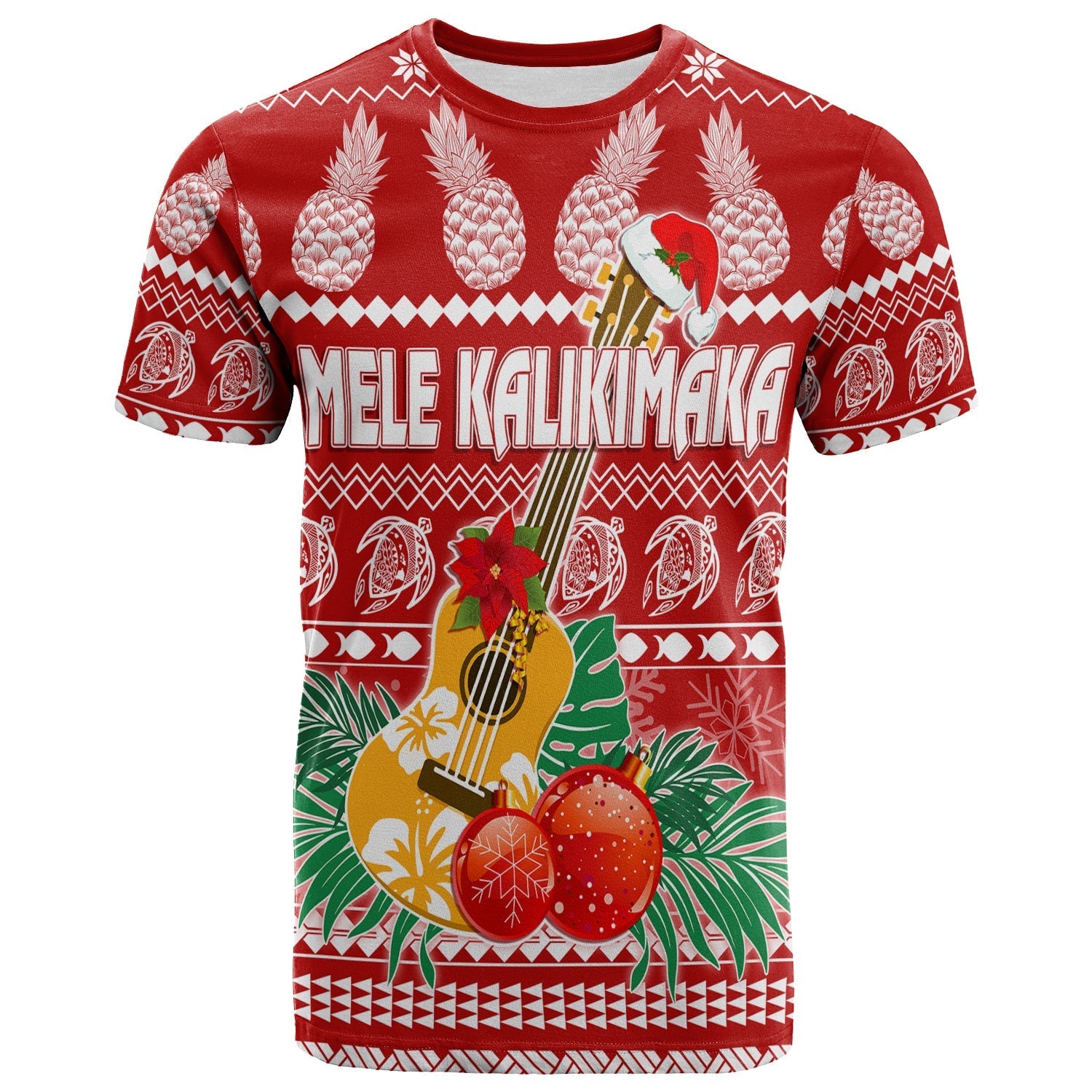 Hawaii Christmas T Shirt Mele Kalikimaka Ukulele