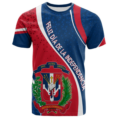 Dominican Republic T Shirt Independence Day Curve Style