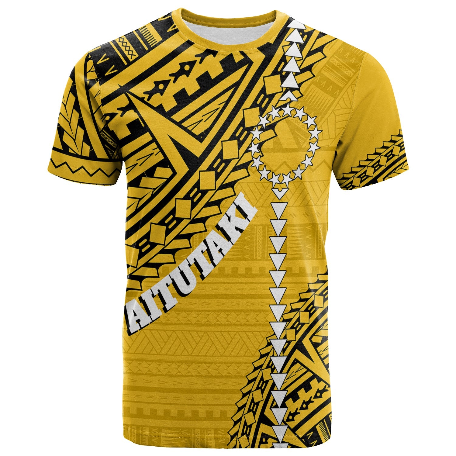 Cook Islands Tribal T Shirt Island Map Aitutaki Island