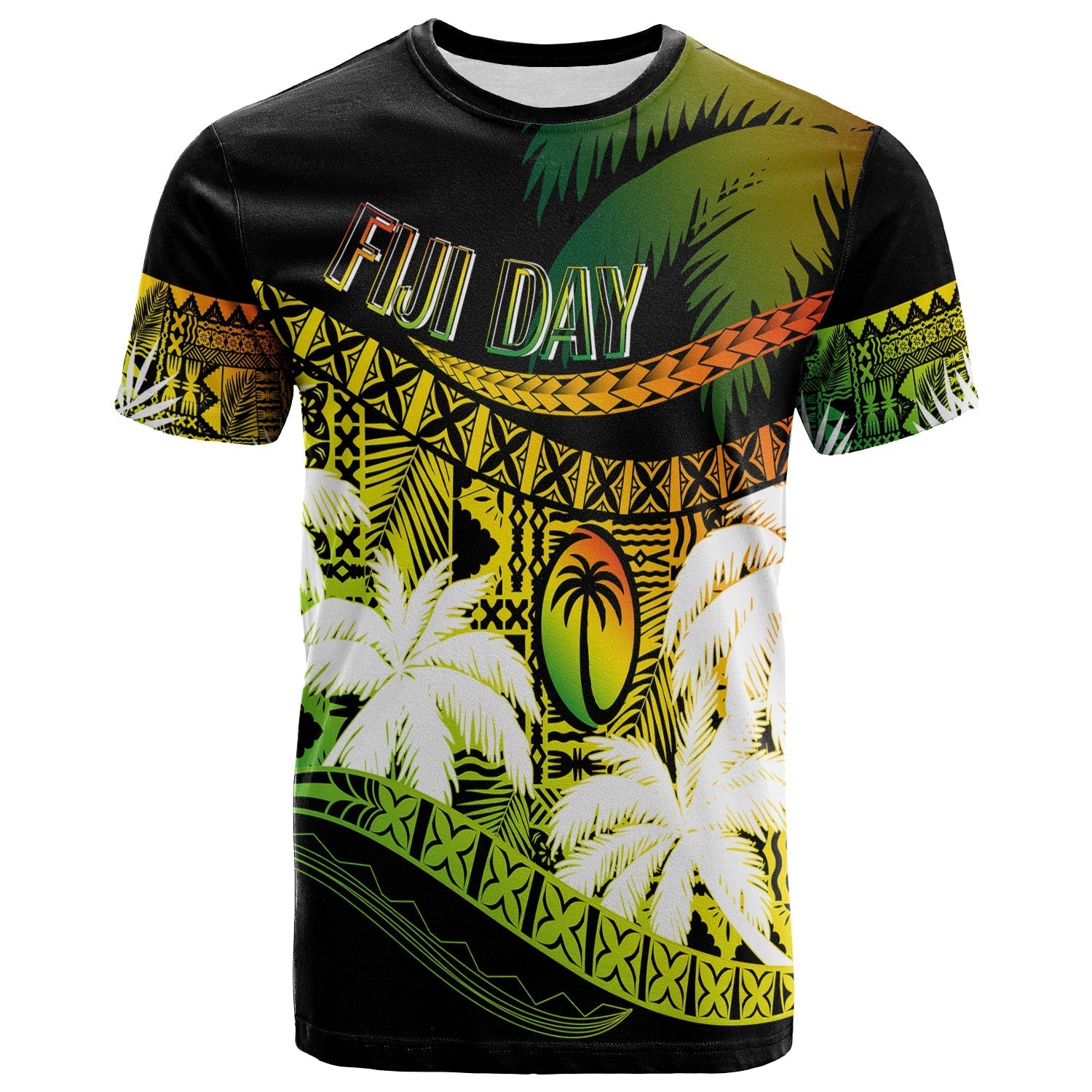 Personalised Fiji Day T Shirt Flying Fijians Masi Kesa Style Reggae
