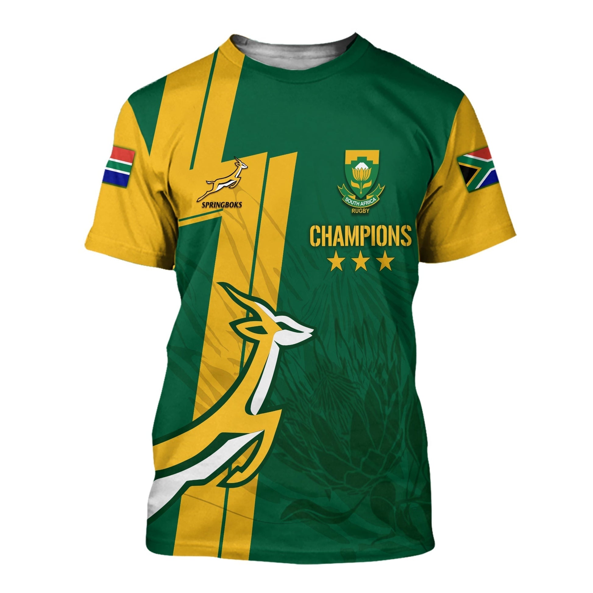 Personalised South Africa T Shirt Rugby 7s 2022 Champion Springboks