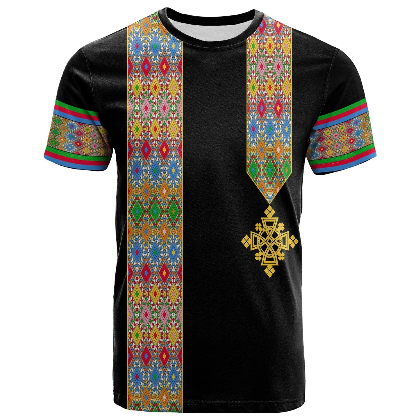 Habesha Tilet Pattern T Shirt Eritrea Emblem