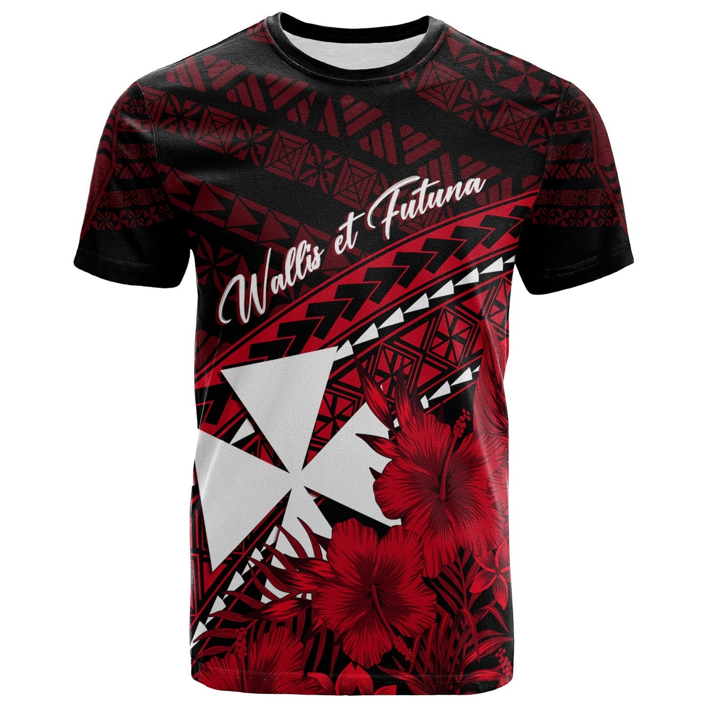 Wallis Et Futuna Personalised T Shirt Tapa Hibiscus Vibes