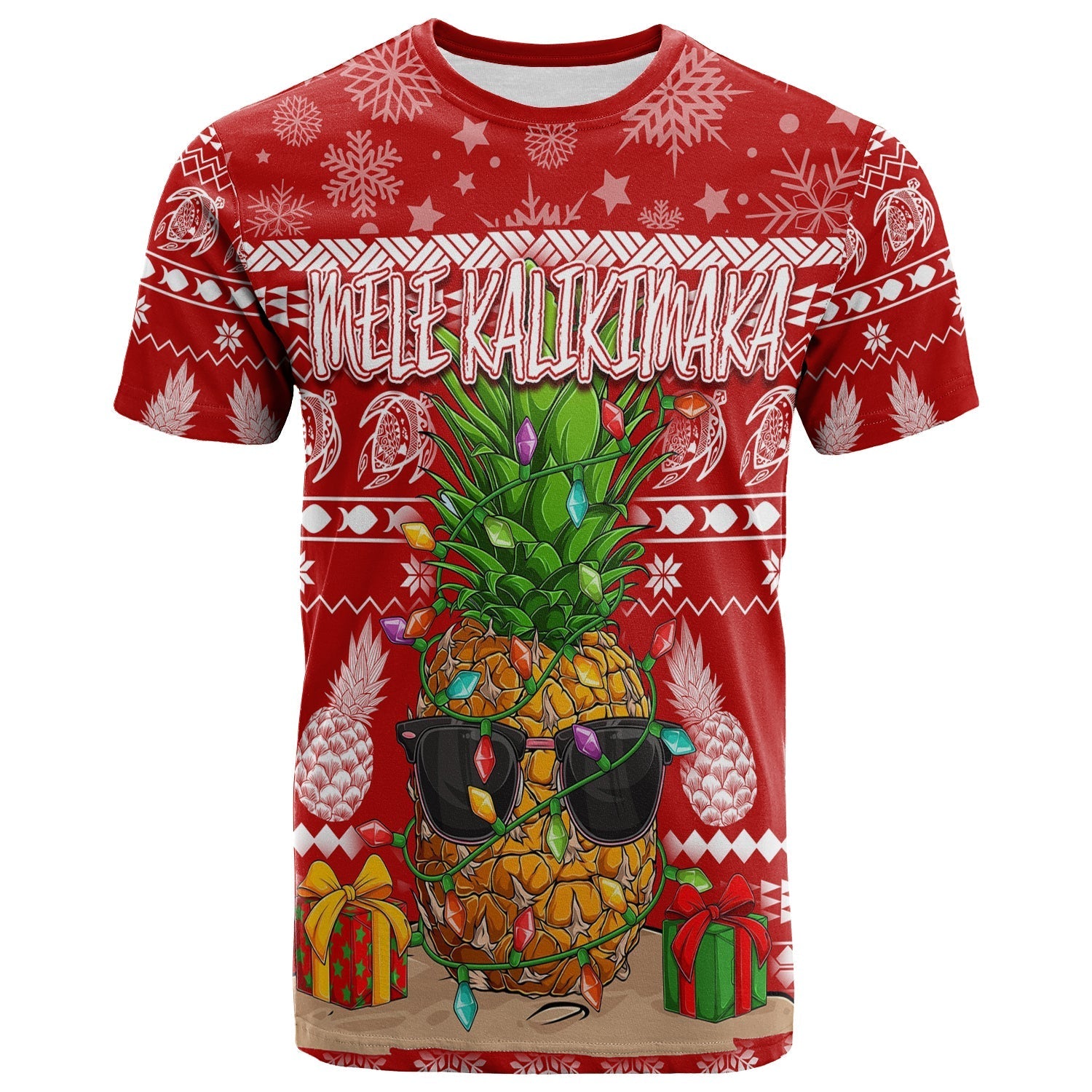 Hawaii Christmas T Shirt Mele Kalikimaka Pineapple