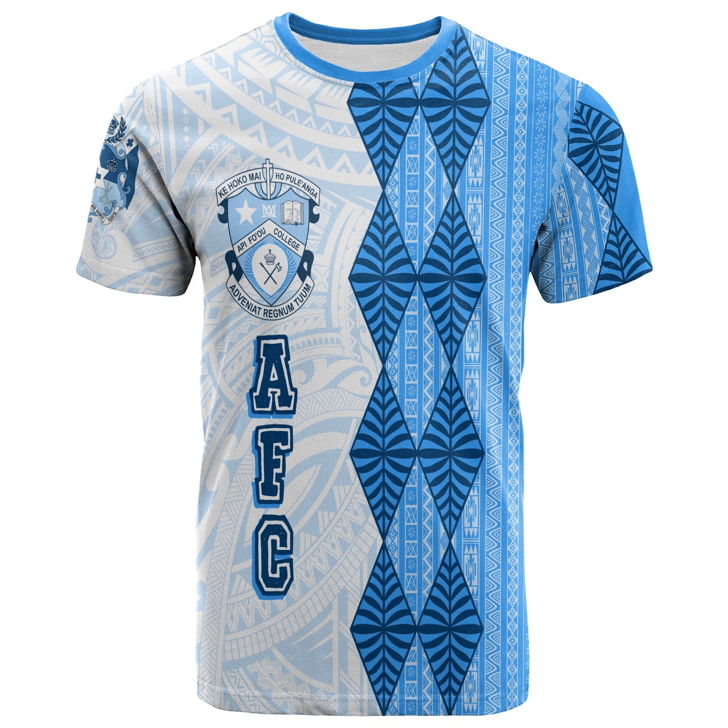 Tonga Kolisi Apifo'Ou T Shirt Simple Tapa Blue Shirt