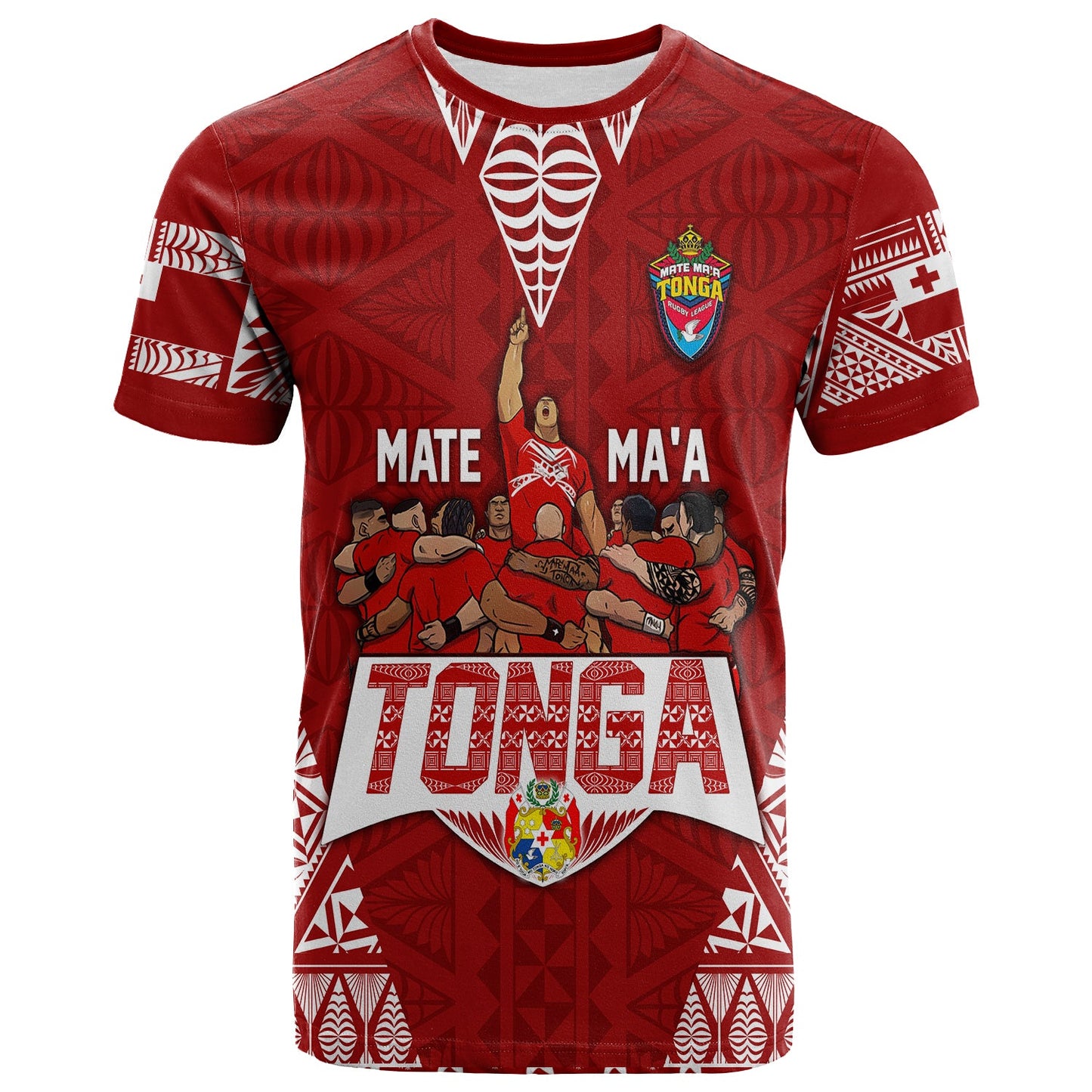 Personalised Tonga Rugby T Shirt Mate Ma'A Tonga Warriors