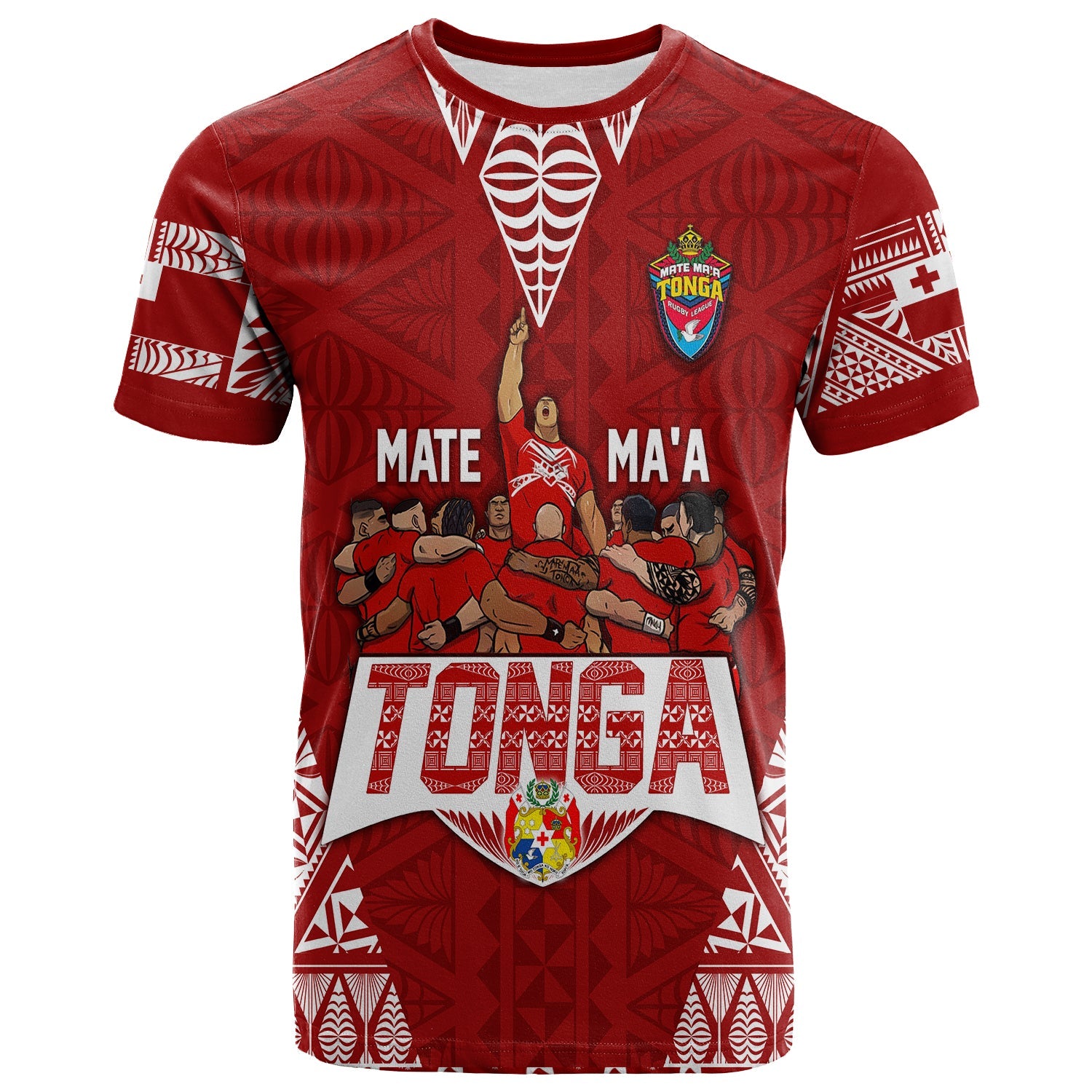 Personalised Tonga Rugby T Shirt Mate Ma'A Tonga Warriors