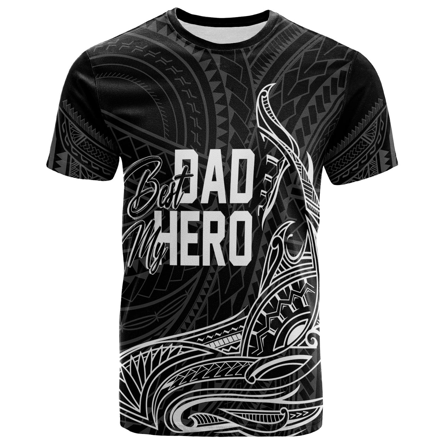 Fathers Day Polynesian Personalised T Shirt My Dad My Hero