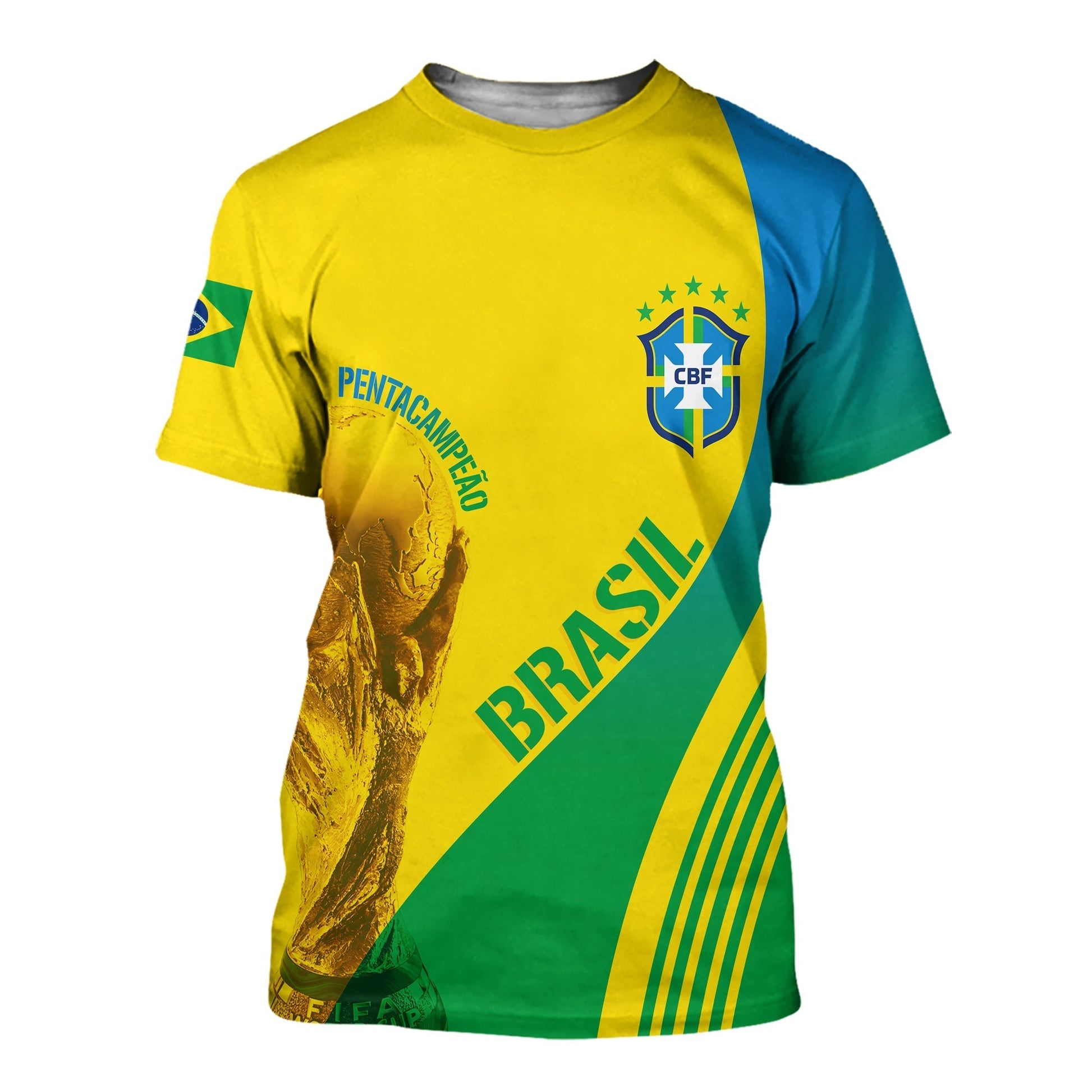 Personalised Brazil T Shirt World Cup 2022 Pentacampe o