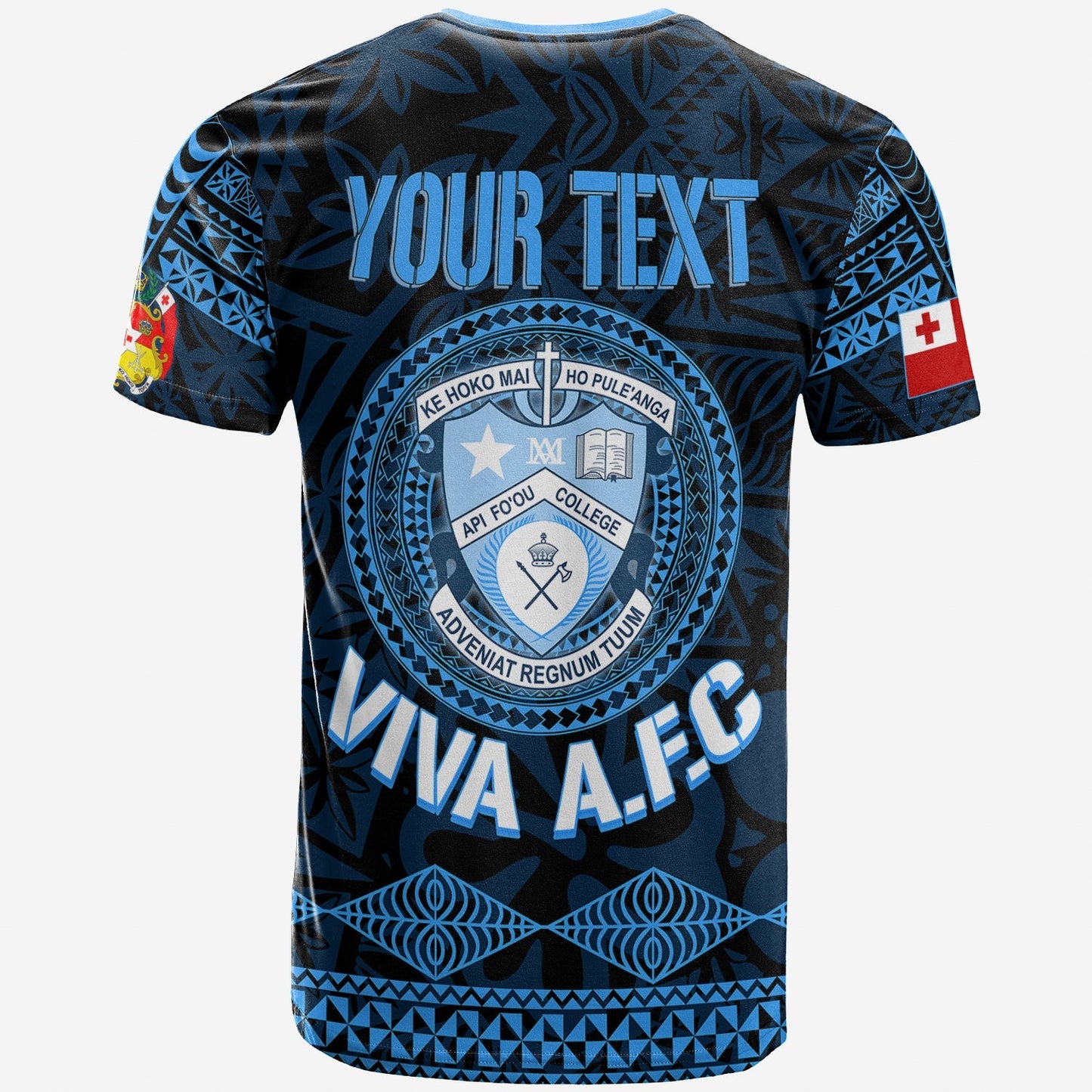 Personalised Tonga Apifo'Ou College T Shirt Viva Afc - Black