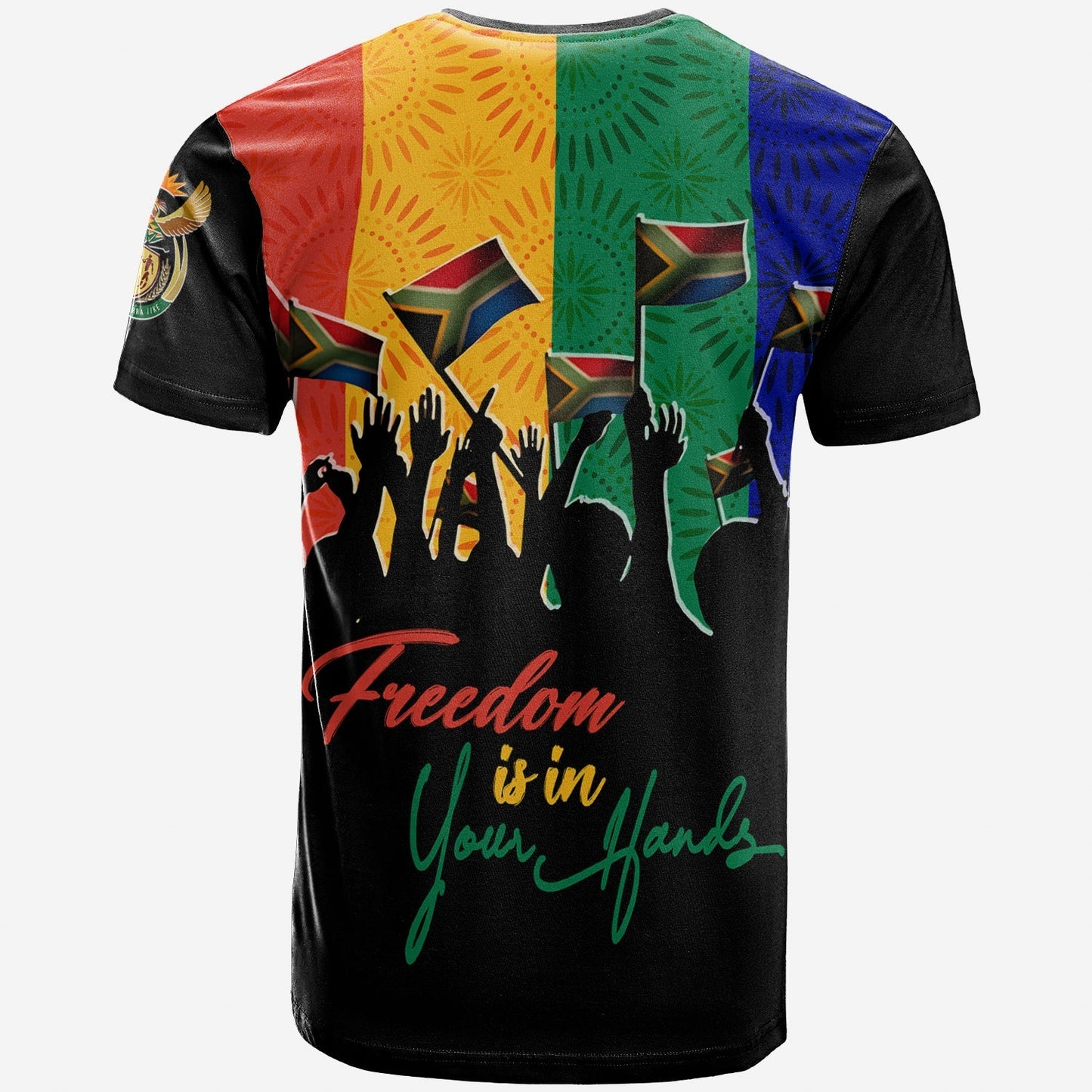 Shweshwe Pattern South Africa Freedom Day T Shirt Freedom Is In Your Hands
