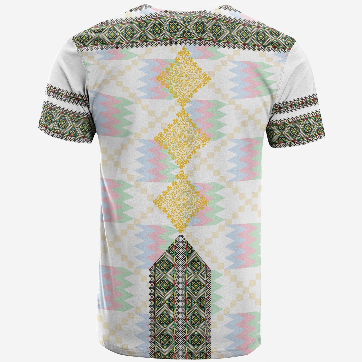 Eritrea Tilet Pattern T Shirt Eritrean Cross White
