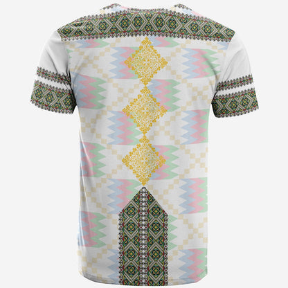 Eritrea Tilet Pattern T Shirt Eritrean Cross White