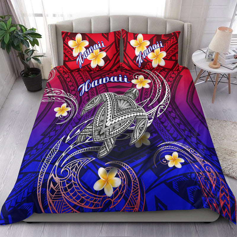 Hawaii Bedding Set Hawaiian Turtle Plumeria Mixed Polynesian Style
