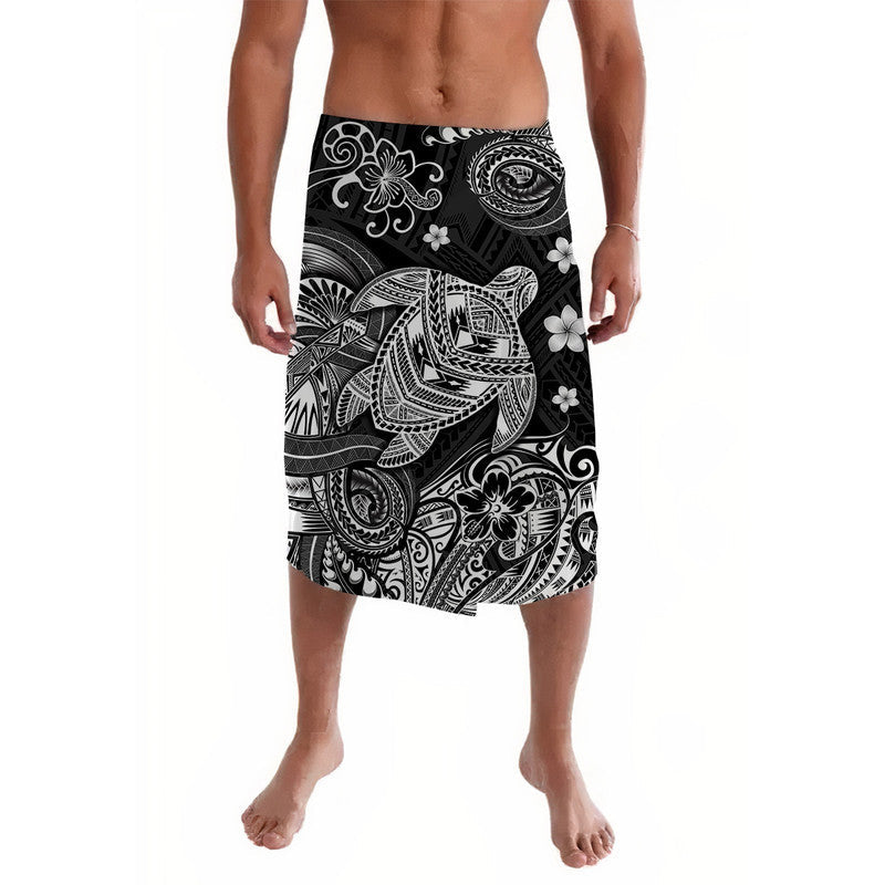 Hawaii Turtle Polynesian Lavalava Plumeria Flower Unique Style - Black