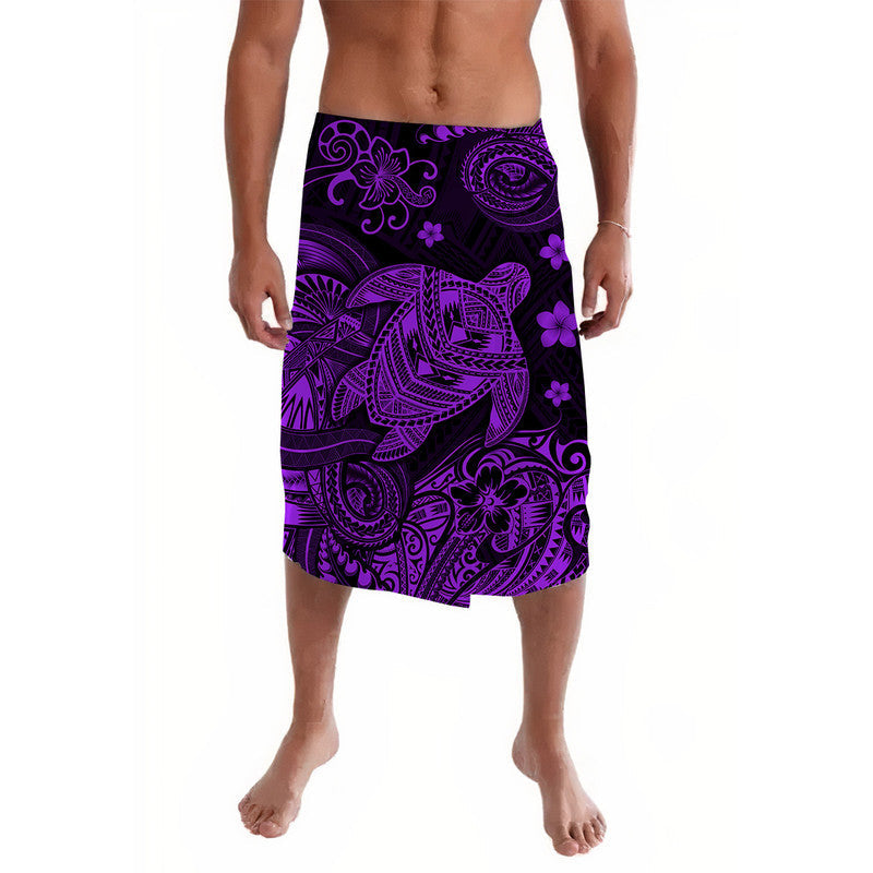 Hawaii Turtle Polynesian Lavalava Plumeria Flower Unique Style - Purple
