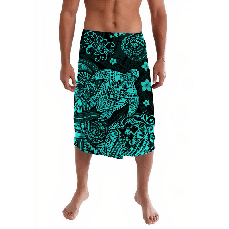 Hawaii Turtle Polynesian Lavalava Plumeria Flower Unique Style - Turquoise