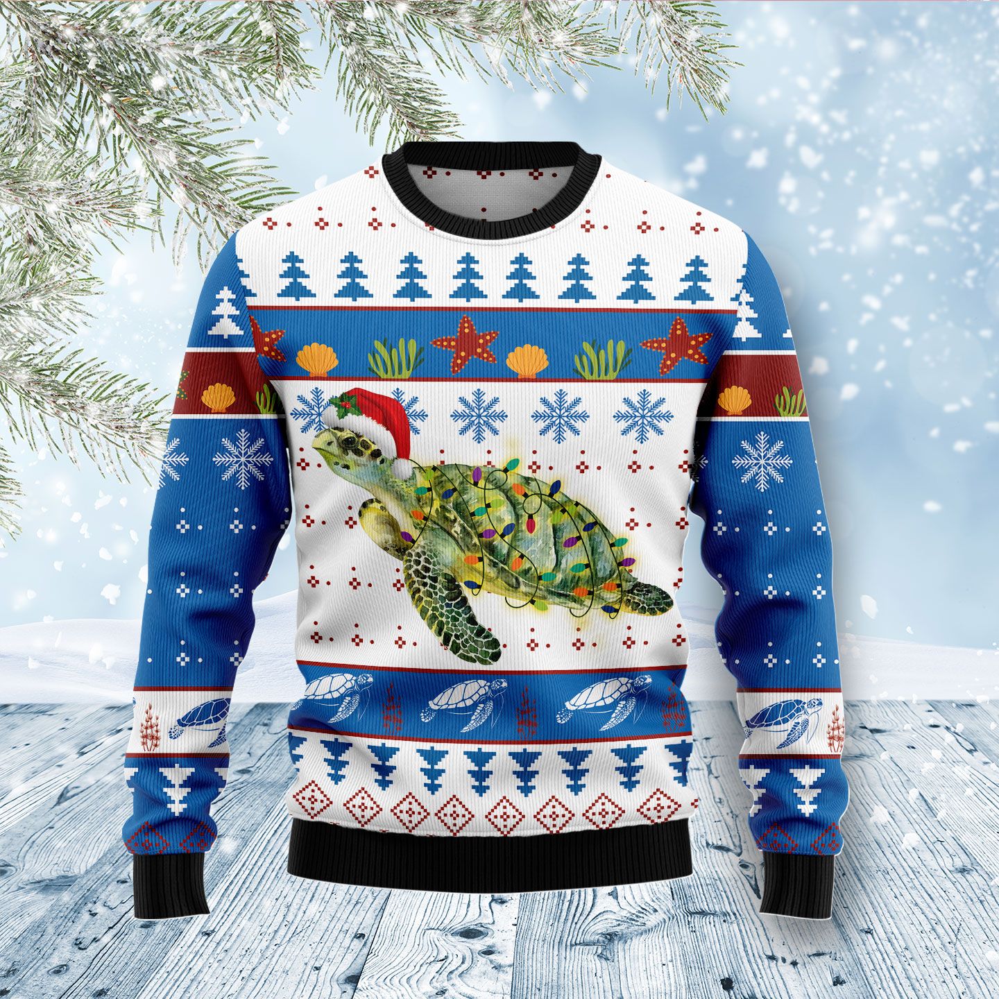 Hawaii Sweatshirt Turtle Christmas Sweatshirt Ugly Style AH