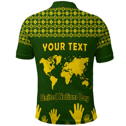 Custom Personalised Federated States of Micronesia United Nations Day Polo Shirt Green Simple World Map Version